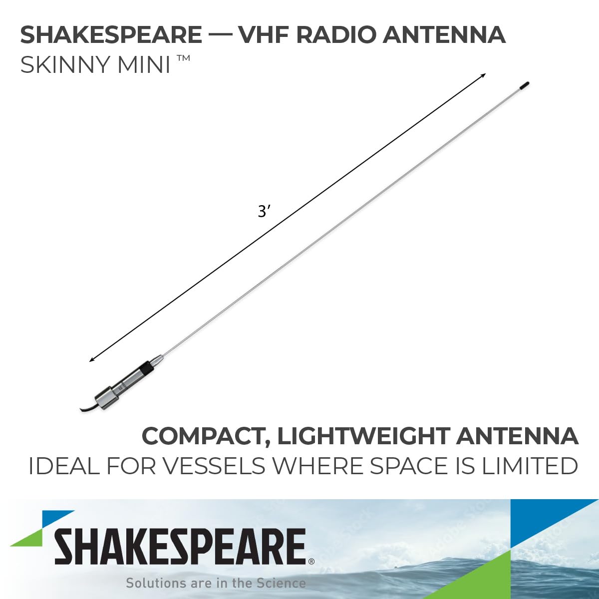 Amazon.com: Shakespeare Low Profile Skinny Mini VHF Antenna - 36