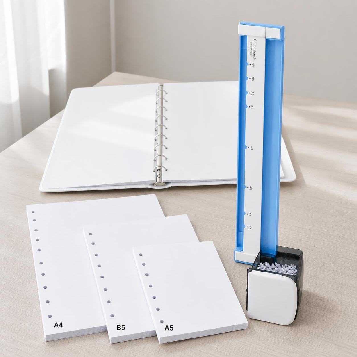 Perforatrice à Papier 30 Trous, Bleu standard