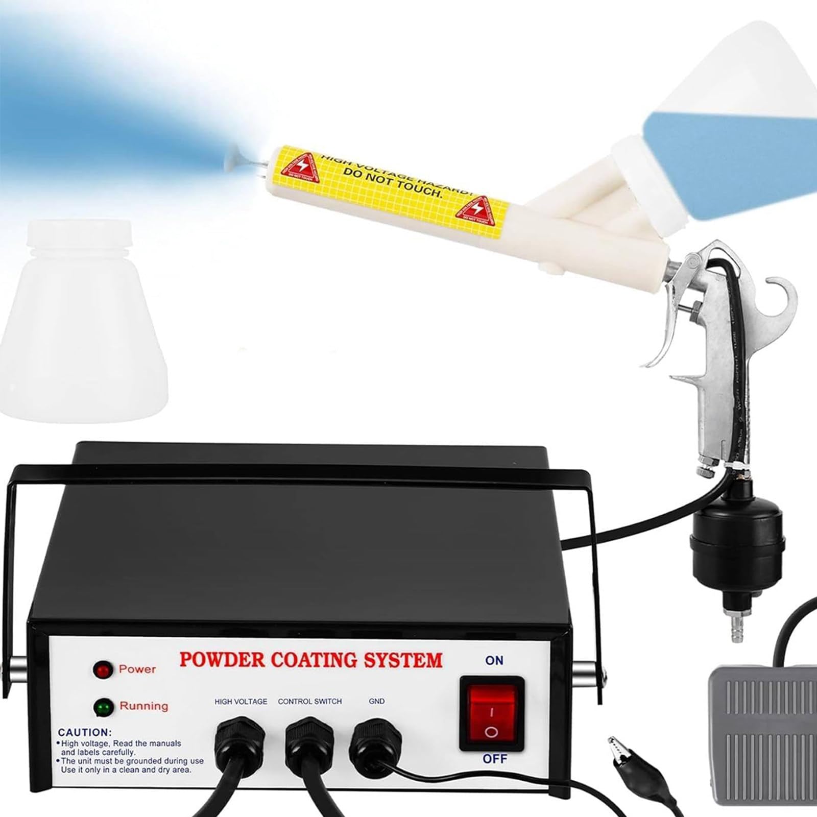 Kit di verniciatura a polvere elettrostatica con interruttore a pedale per una finitura superficiale efficiente e professionale