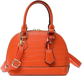 Crocodile Pattern Leather Dome Crossbody Bag for Women Top Handle Satchel Handbags Ladies Shoulder Bag Tote