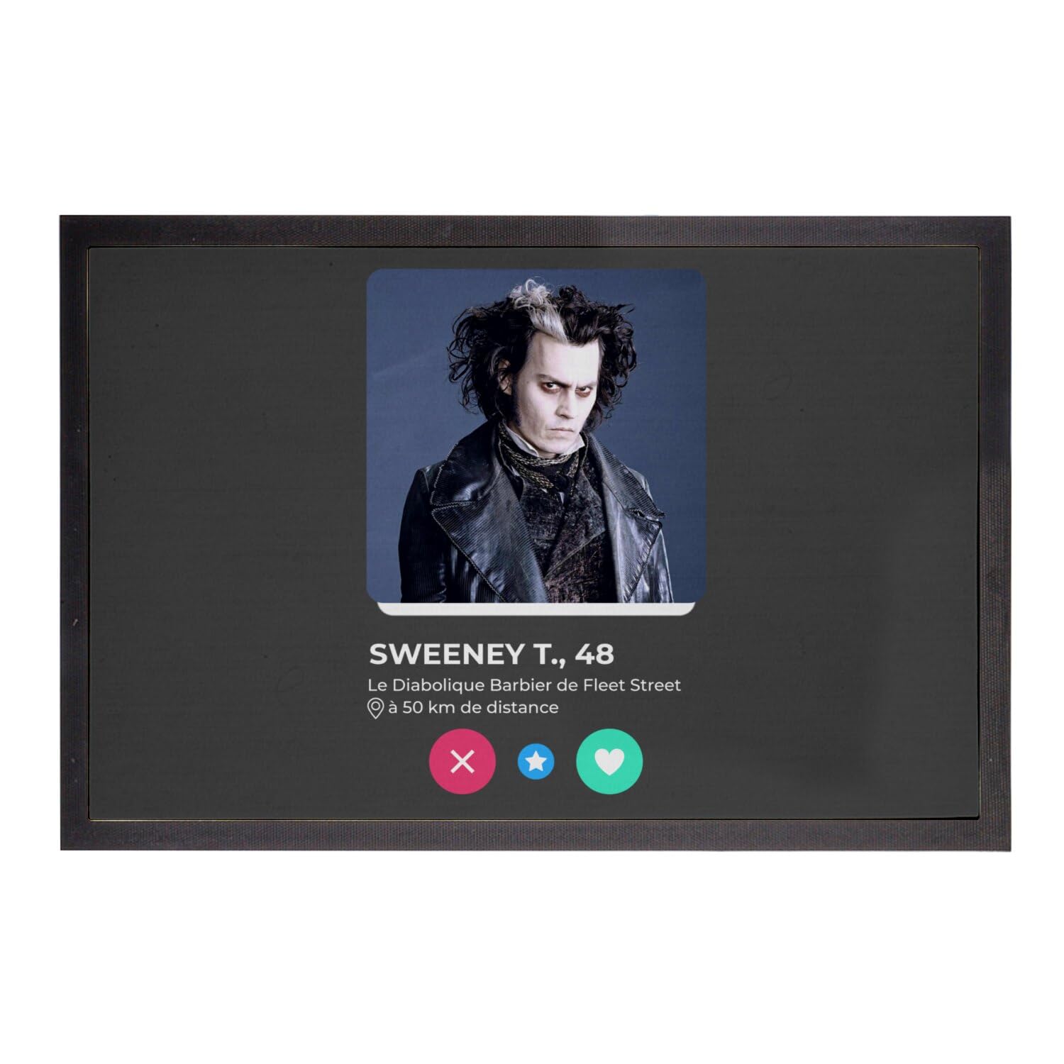Paillasson noir Sweeney Todd idee cadeau cremaillere