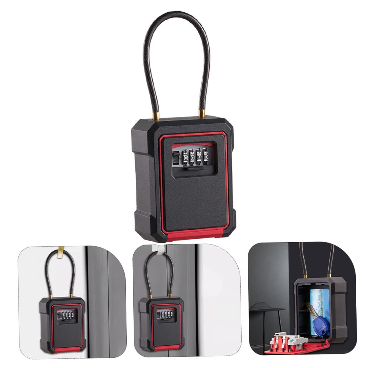 Caja de llaves de pared resistente a la intemperie con código de bloqueo, llave segura para acceso al hogar al aire libre a la casa y llaves pequeñas, ideal para seguridad mejorada del hogar