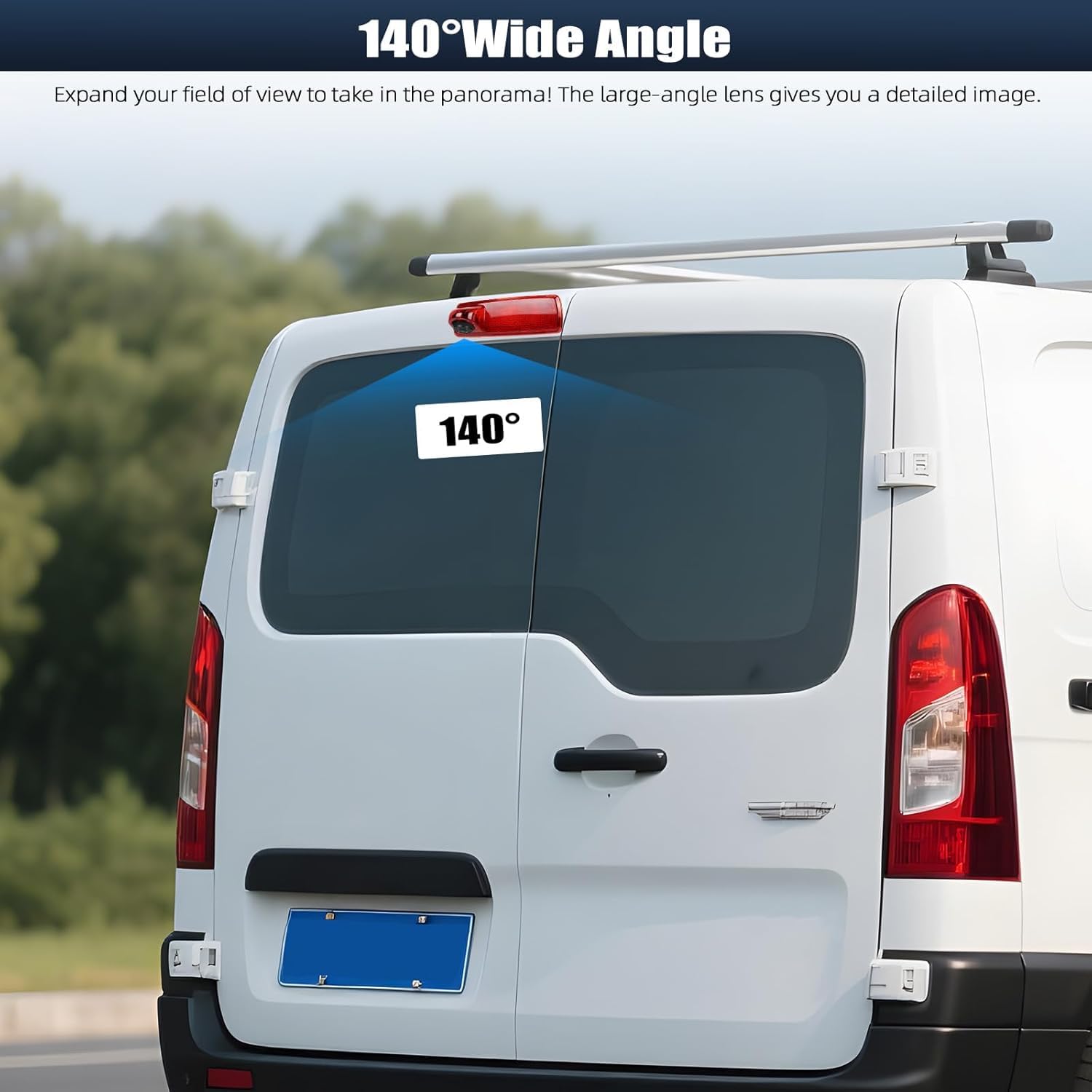 CAMECHO Visione Notturna Telecamera per Auto per Renault trafic 2014 / Opel Vivaro 2014, Telecamera retrovisore con HD/CVBS - IP67, Grandangolo 140°, Linee di guida per il parcheggio