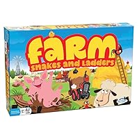 Farm Snakes and Ladders - No Reading Required, Preschool & Kids Board Game, Builds Children's Social & Developmental Skillls, Ages 3+, 2-6 Players