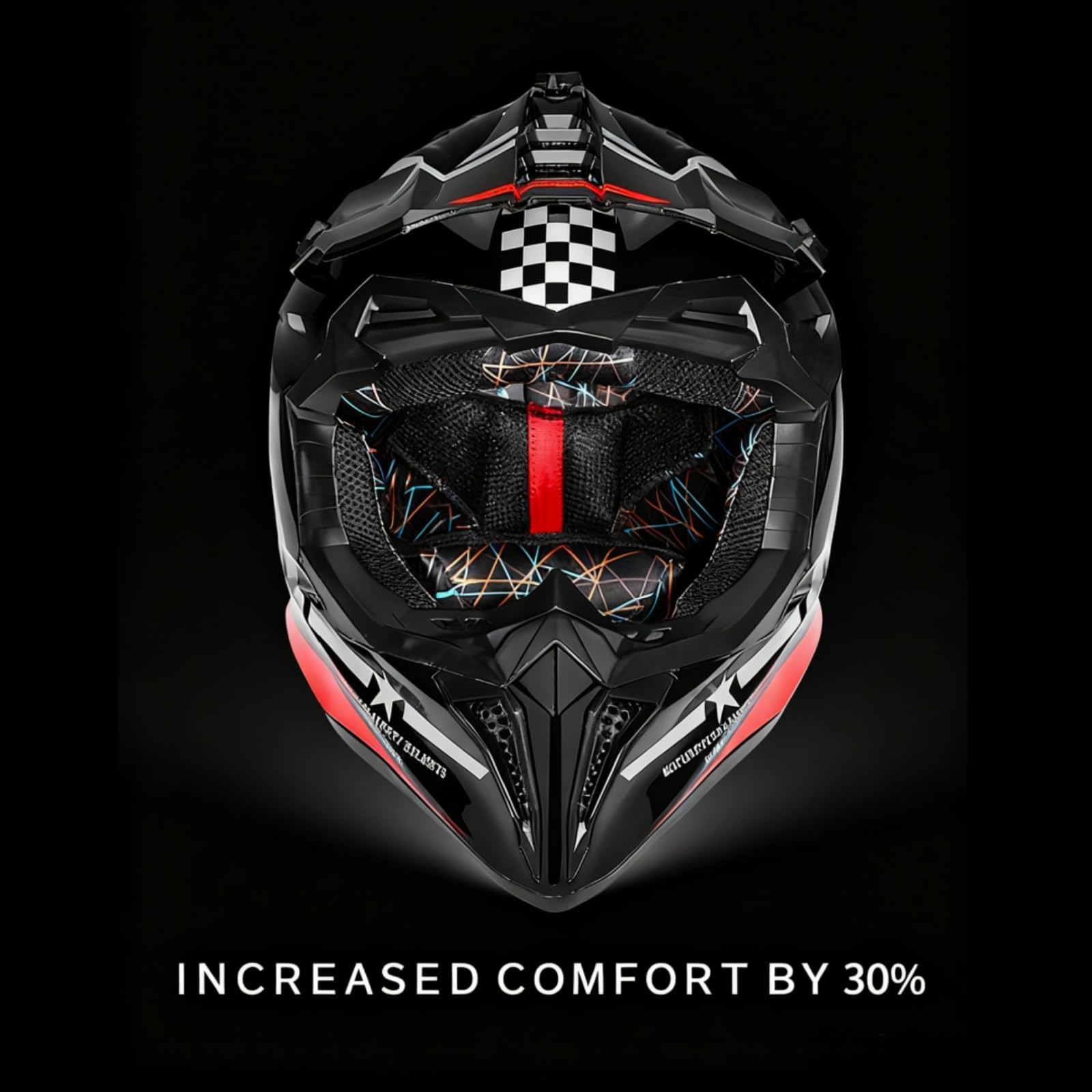 Fullface MTB Helm Set für Erwachsene, Motocross Crosshelm mit 2 Wechsel Innenfuttern, Brille Maske Handschuhe, Universeller Downhill Enduro Helm für Dirt Bike ATV Quad Mofa Moped