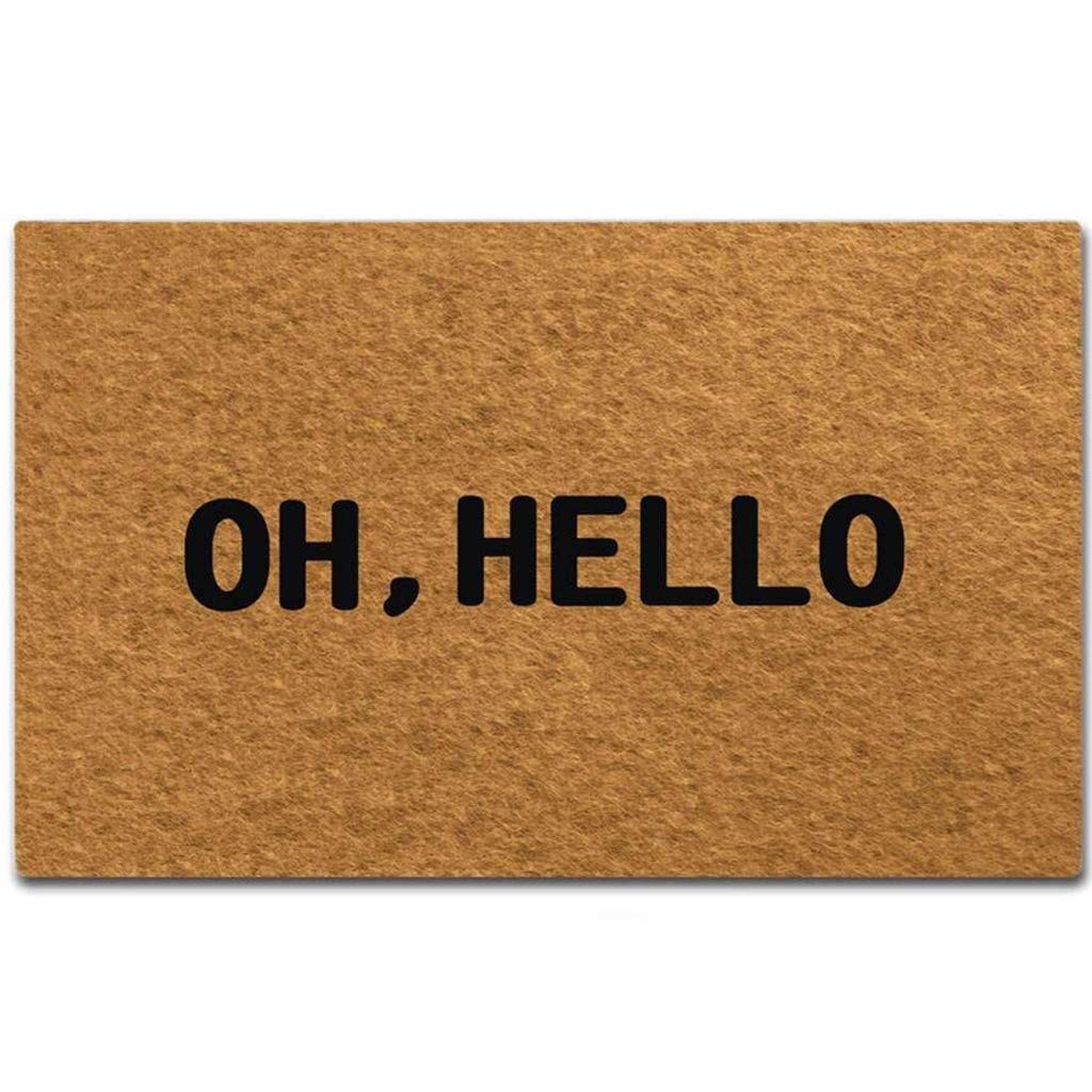 Eureya Doormat Entrance Floor Mat Funny Door Mat Oh; Hello Designed Non-Slip Doormat 45x75cm