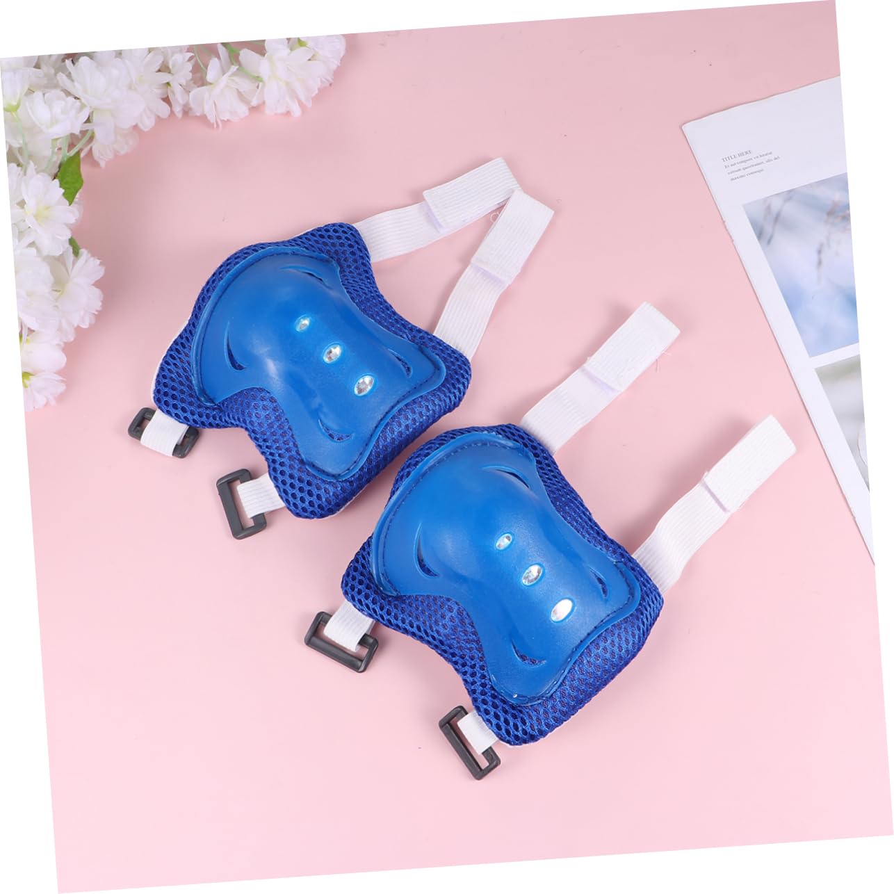 GALPADA 6-in-1 Kids Sports Safety Gear Elbow Wrist Pads Knee Pads Set for Skating Scooter Biking Ventilated Linings Adjustable Straps