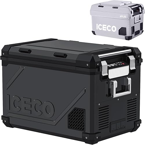 ICECO VL60 - Refrigerador portátil de 63 cuartos de galón con compresor SECOP Refrigerador de zona única CA 110 VCC 12 V 0 a 50 Congelador de