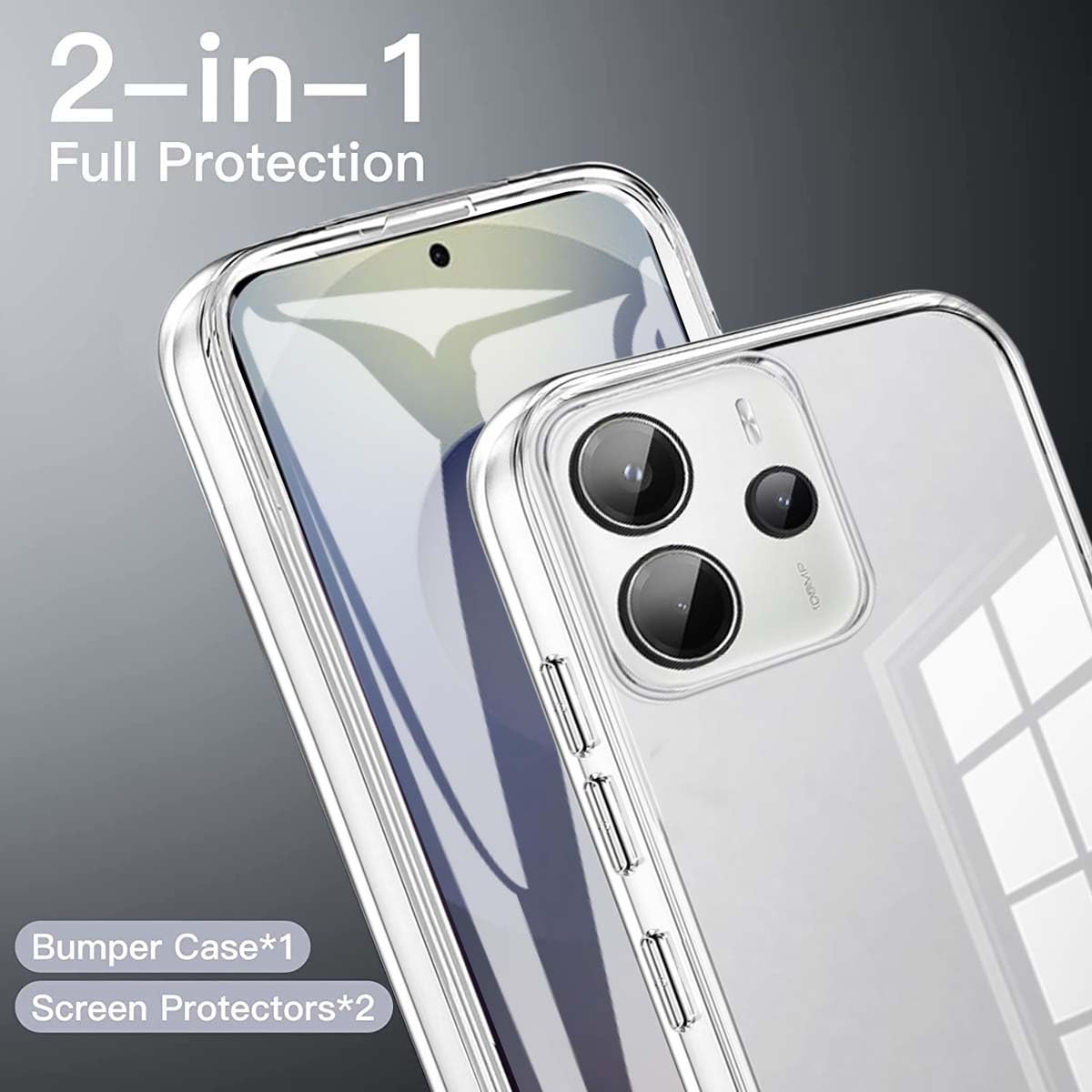PEIYE Cover Per Xiaomi Redmi Note 11 4G / Note 11S 4G Con Pellicola Protettiva Integrata - Custodia Ibrida TPU + PC, Protezione 360° Trasparente E Verde, Bumper Antishock