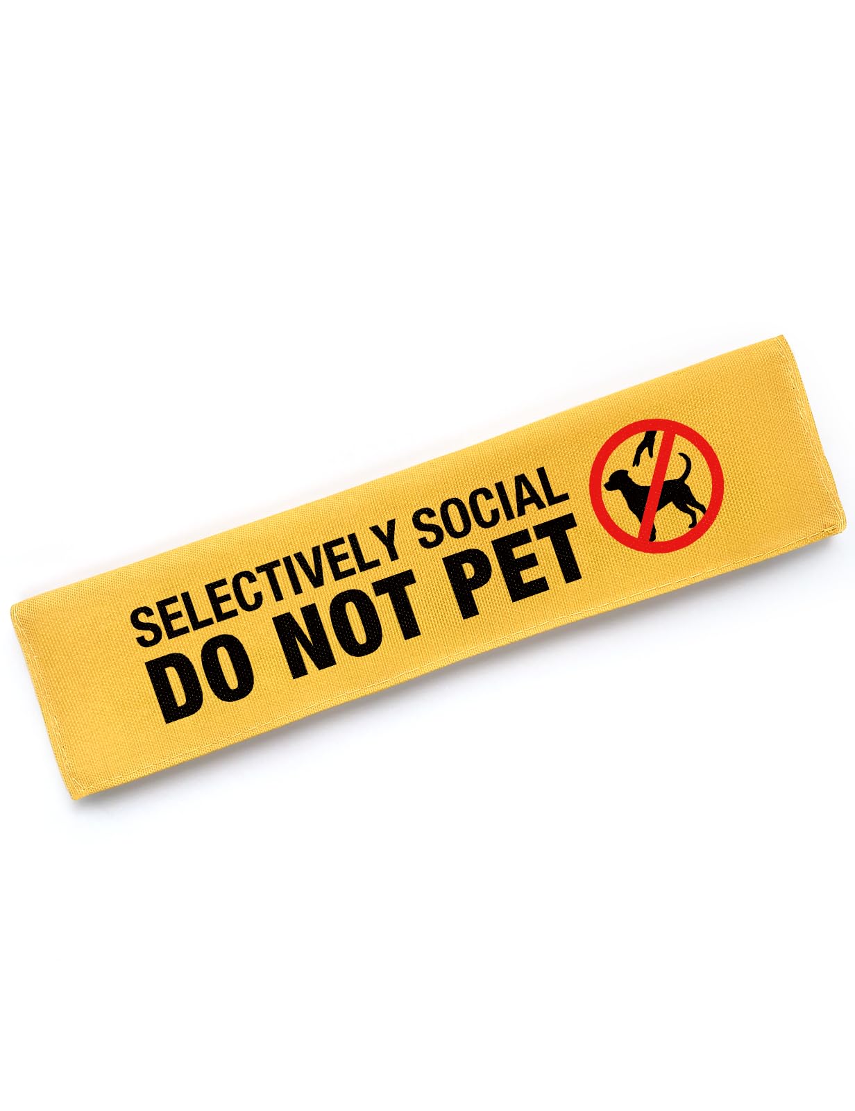 Advivio Selectively Social Dog Leash Sleeve with Hanging ID Patch Tag, Funny Do Not Pet Leash Sleeve, Service Dog Patch Accessory for Dog Owners