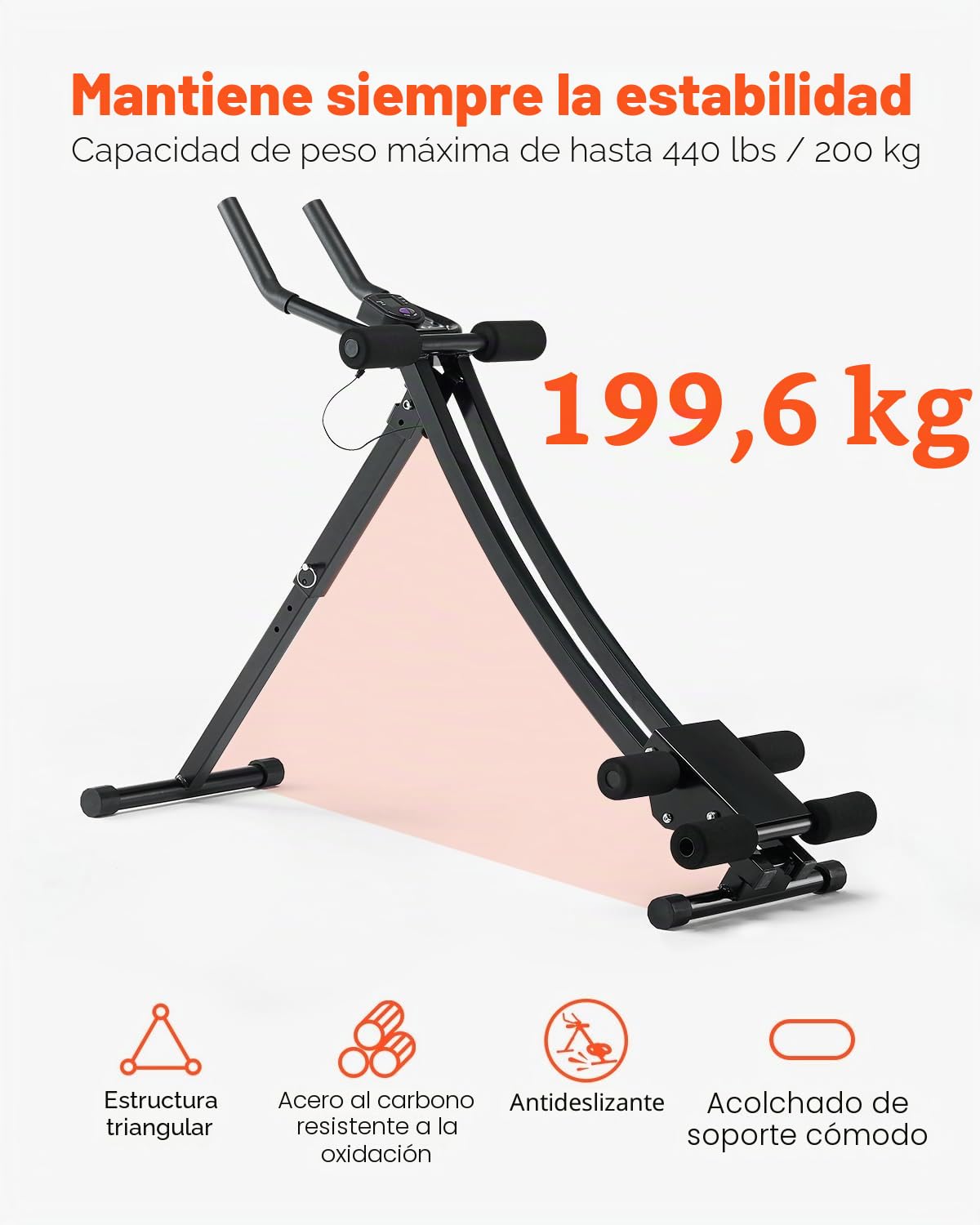 VEVOR Máquina de Ejercicios Abdominales Equipo de Entrenamiento Abdominal para Gimnasio en Casa Capacidad de Peso de 200 kg Máquina de Ejercicios Abdominales para Entrenamiento de Fuerza Ajustable