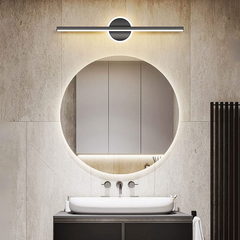Applique Murale à LED pour Miroir de Salle de Bain, éclairage linéaire pour Miroir de courtoisie, Lampe Murale Noire pour Miroir de Maquillage, luminaire Avant au-Dessus de l'armoire à miroi