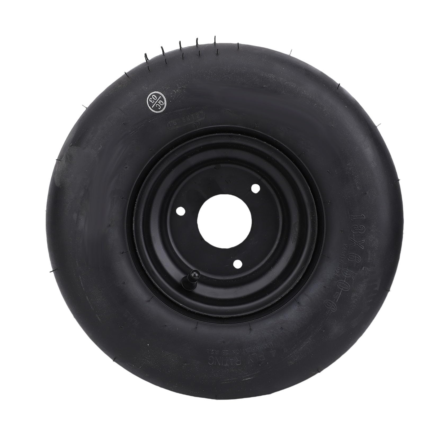 Tbest Rueda de Neumático 13x6 50 6 a Prueba de Pinchazos sin Cámara con Llanta Resistente para Todo Terreno para Tractor de Jardín Cortacésped ATV UTV Quad Go Kart Cart Negro