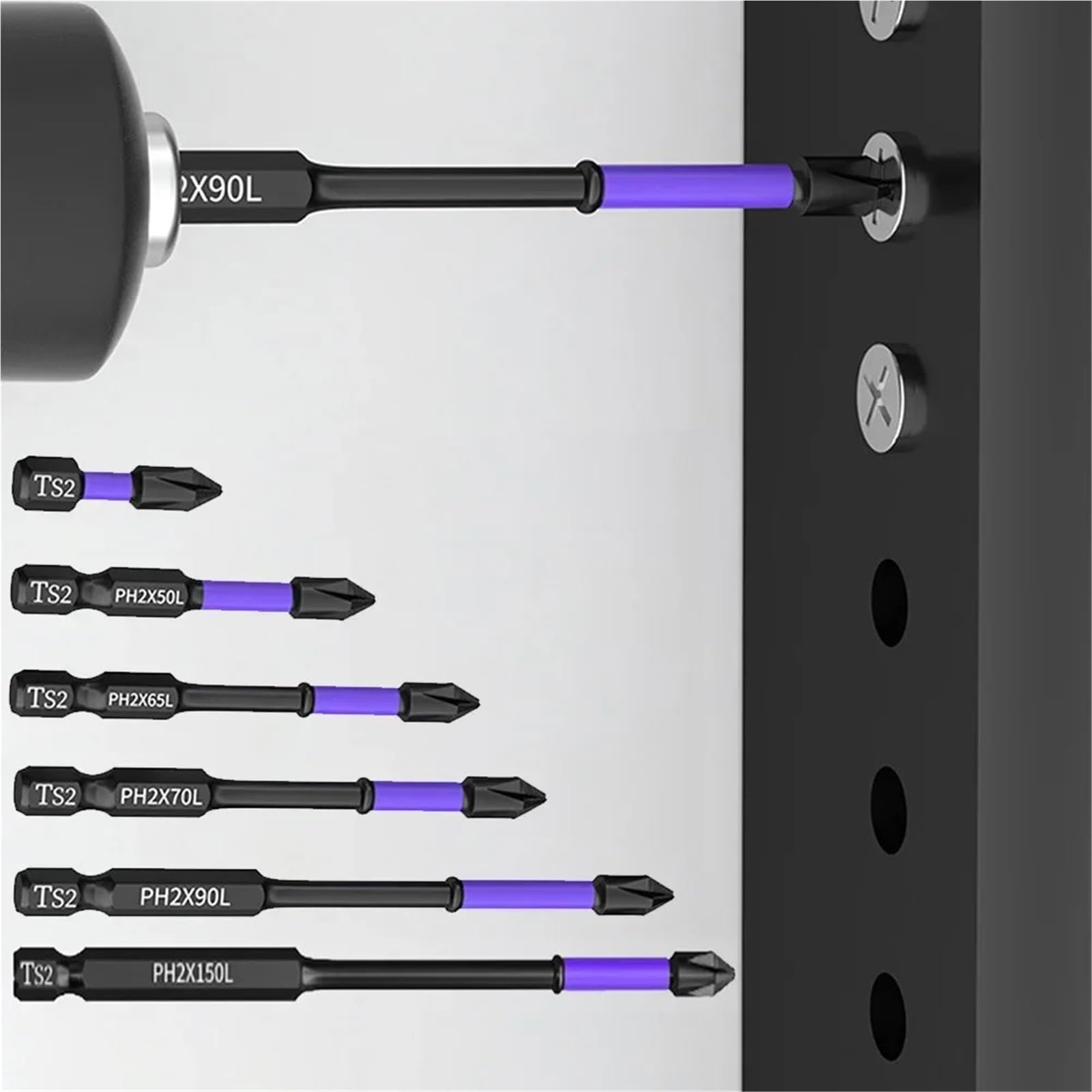 Cacciavite 10/20 pz antiscivolo magnetico testa lotto cacciavite a croce in lega di acciaio PH2 25/50/65/70/90/150mm punte da trapano a percussione(150mm)
