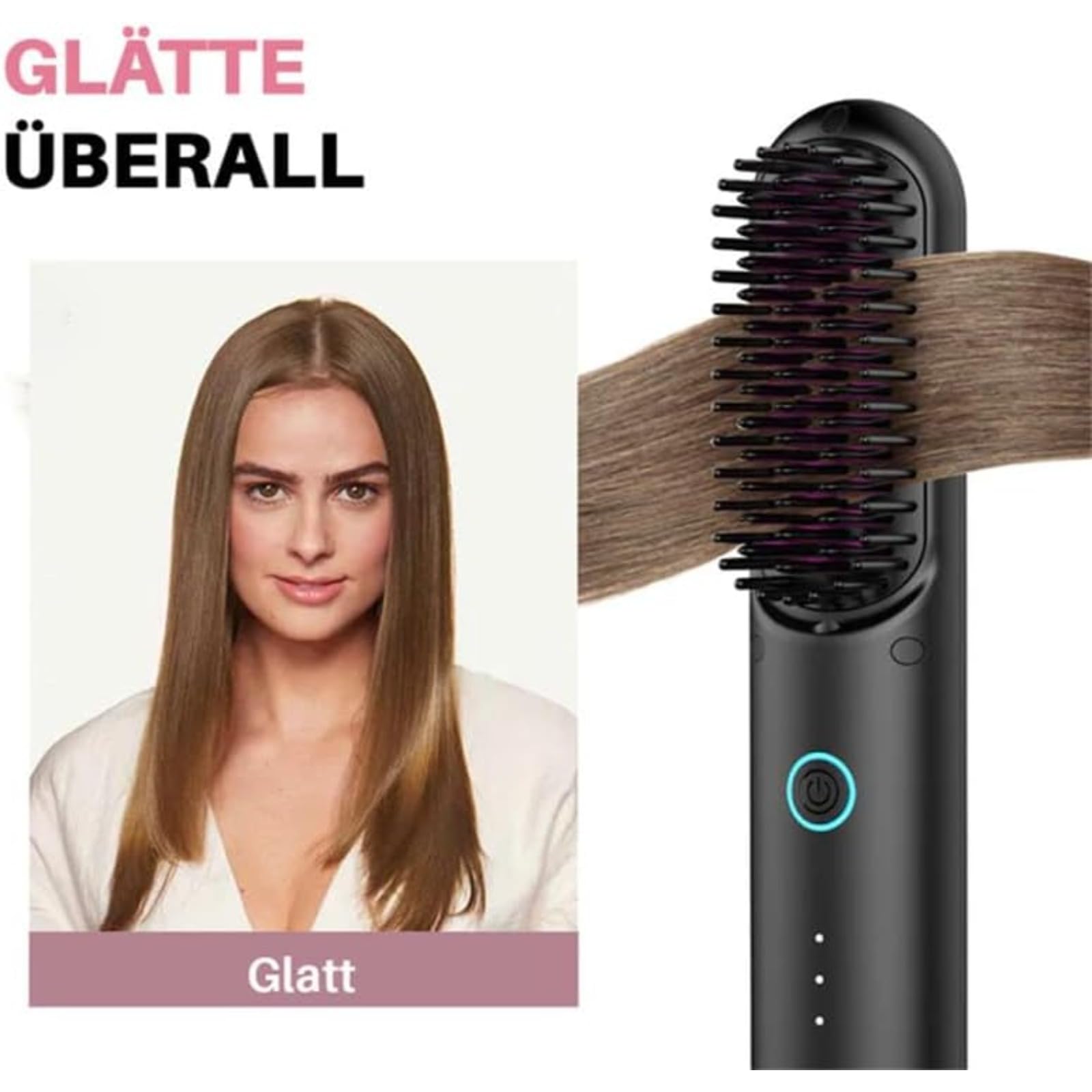 Monarch Stylingbürste für kurzes Haar – Präzisionshaarbürste für feines & dünnes Haar, ideal für Männer & Frauen – Ergonomischer Griff, antistatisch, für Volumen & Styling (Schwarz)