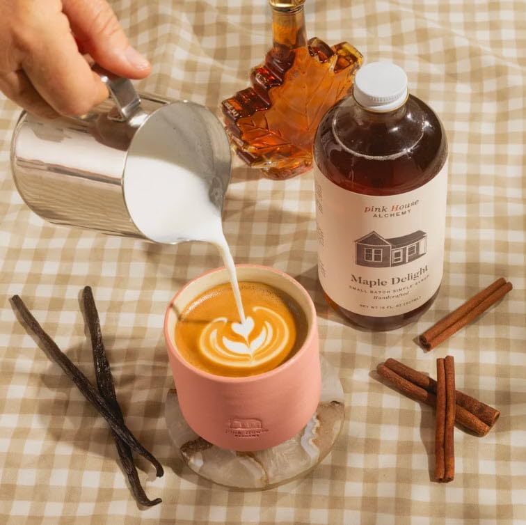 Image of Pink House Alchemy Maple Delight Simple Syrup, 16 oz, Handcrafted | Warm-Spice Cocktail & Coffee Mixer, All-Natural, Small-Batch