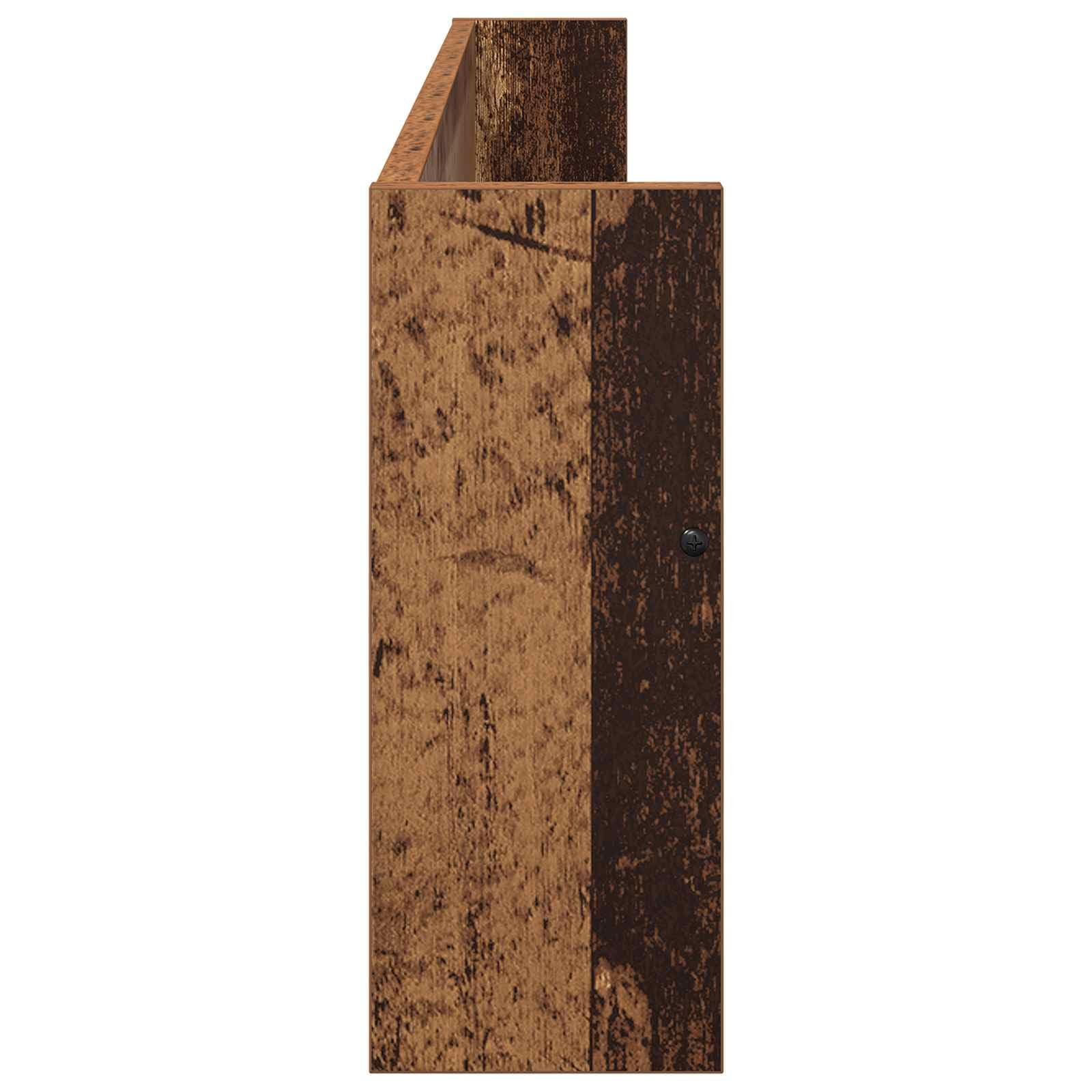 Wandmontiertes Regalbrett 2 Stück Magazinregal Altholz 100 x 12 x 30 cm Holzwerkstoff für Zeitschriften und Büroorganisation