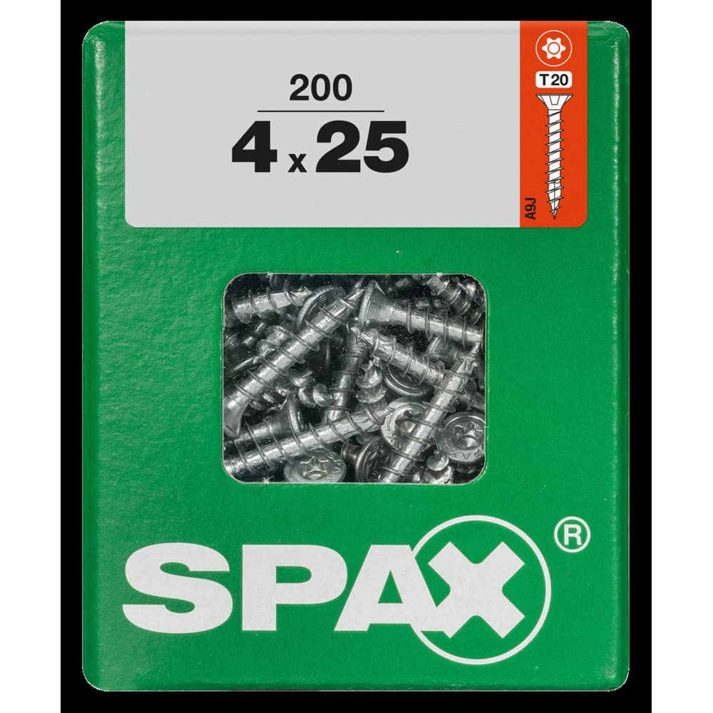 Vis Spax T-Star plus acier jaune 4x25 mm pour bois en boite de 200 pcs