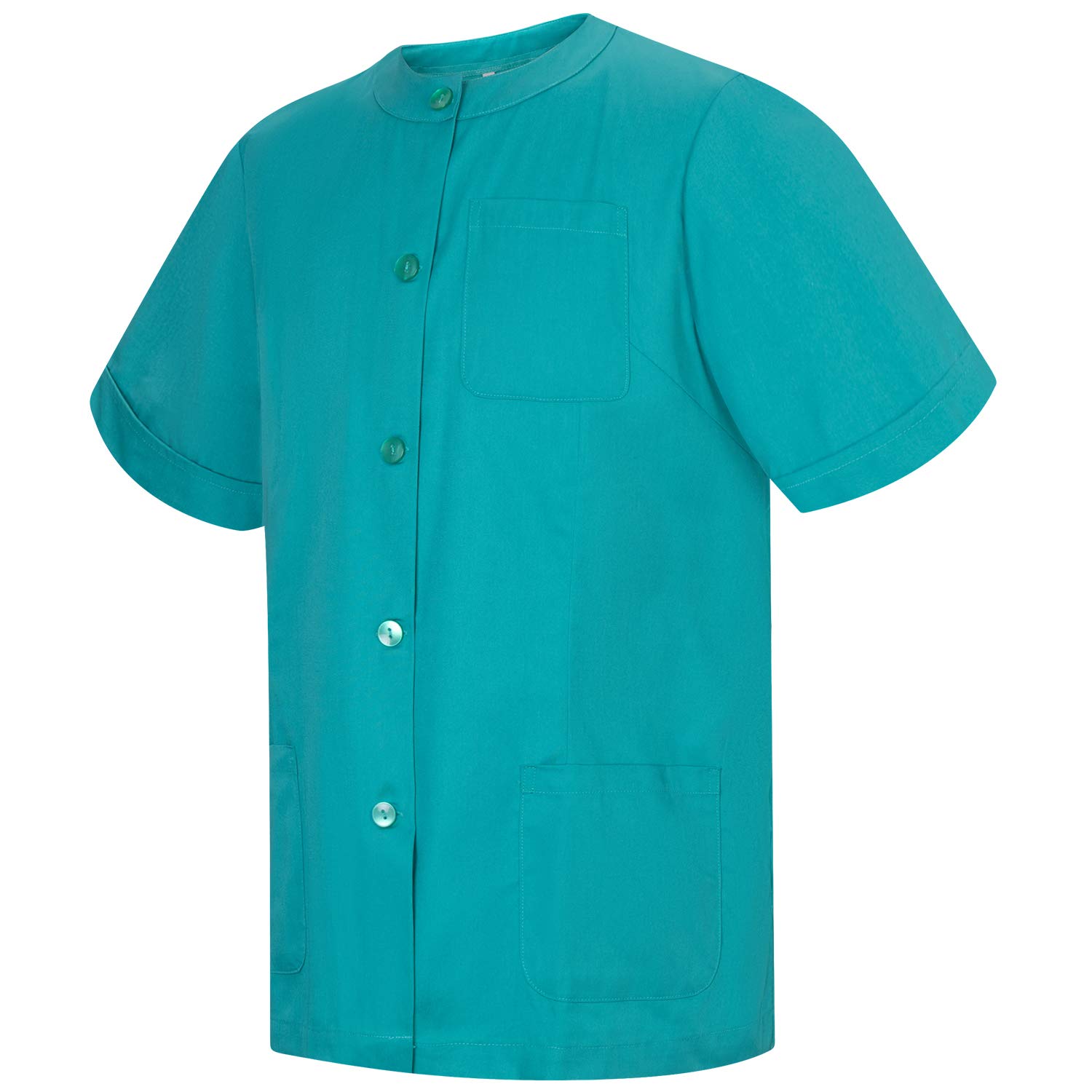 MISEMIYA Casaca Sanitarios Mujer con BOTÓN Cuello Redondo Uniforme Laboral CLINICA Hospital Ropa Laboral - Ref.831