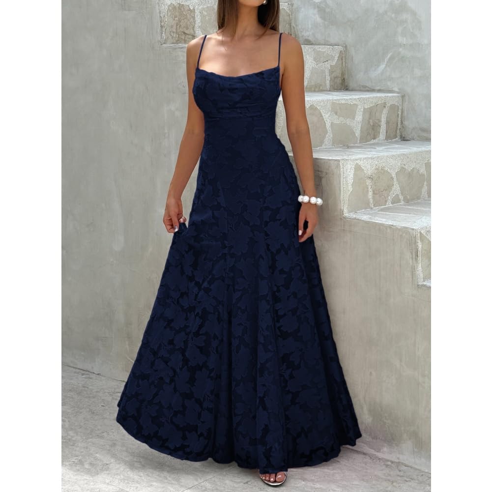 Pizzo Floreale Jacquard Abiti da Damigella D'Onore Elegante Corsetto Spaghetti Strap Backless Chiffon Donne Formale Prom Dress