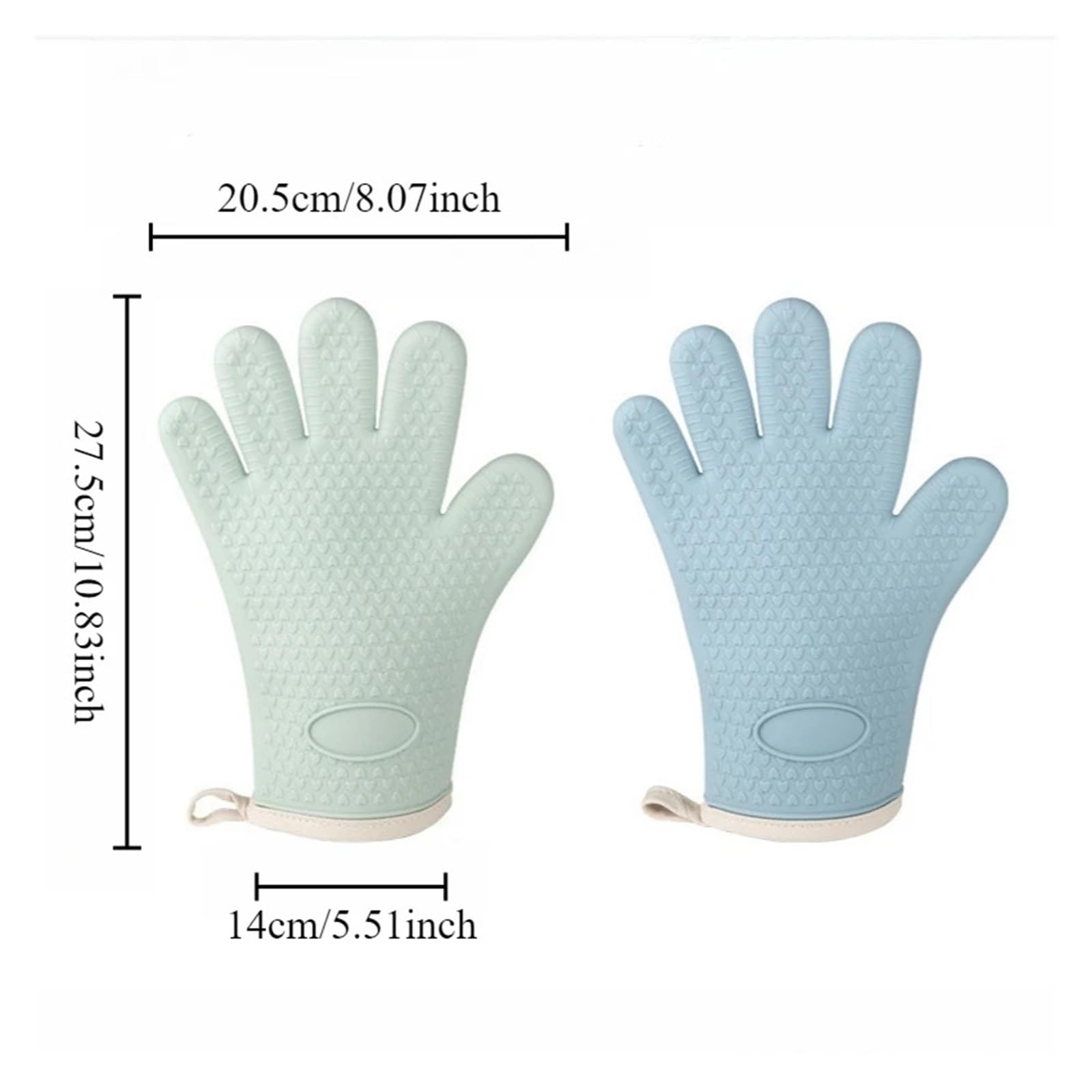 1/2 Guantes de Silicona Gruesos for Hornear, Resistentes al Calor, Impermeables, Antideslizantes, for Horno y microondas para Asar, Cocinar y Hornear(Green-2pcs)