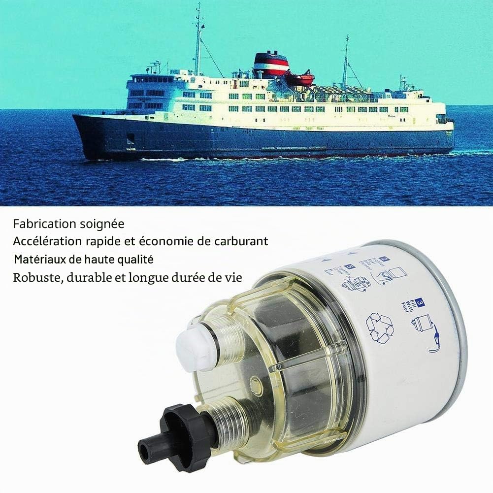 Filtre Séparateur d'Eau de Carburant R12T, Universel, Fer et ABS, 336g, pour Moteur Marin de Bateau Yacht
