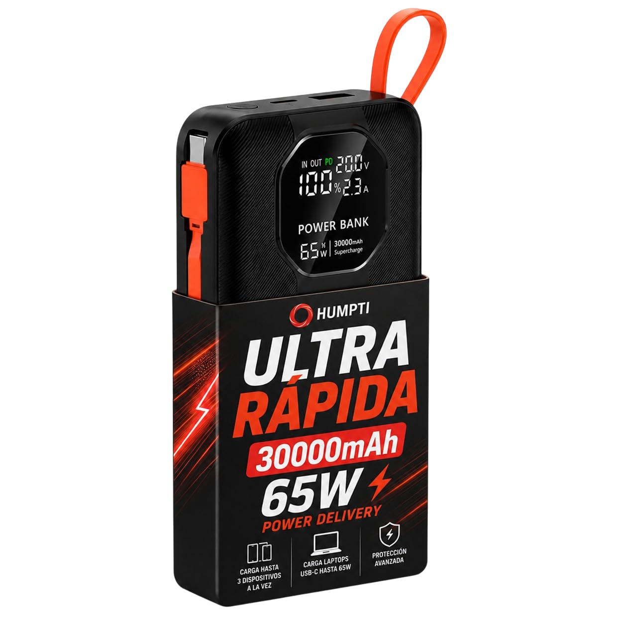 Batería Externa 30000 mah Carga Ultra Rápida 65W para iPhone y Android, Bateria Externa 30000 mah Carga Rapida, Power Bank, Bateria Externa Carga Rapida, Powerbank