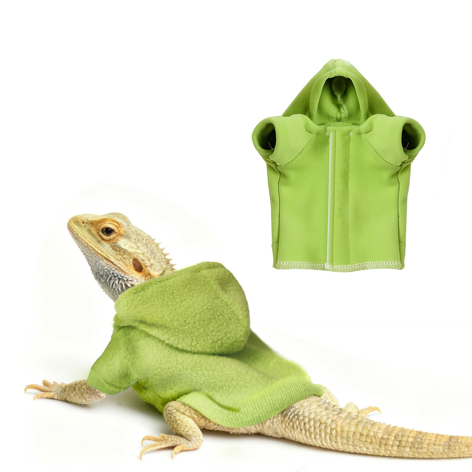 CQJ Lizard Clothes for Bearded Dragons Reptile Apparel Handmade Cotton Material Hoodies Gift for Lizards, Bearded Dragons, Crested Geckos, and Chameleons(mint green) — image 1