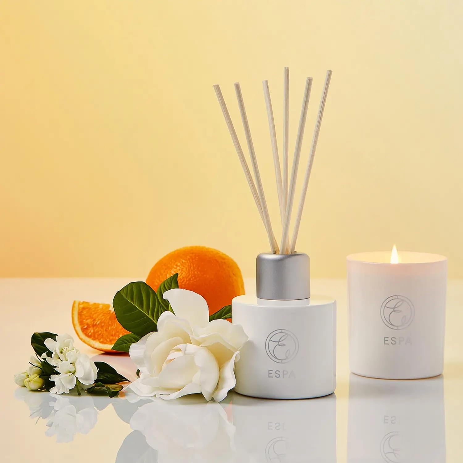 ESPA | Vela de positividad | 200g | Jazmín | gardenia | Geranio rosa | Bergamota | naranja dulce