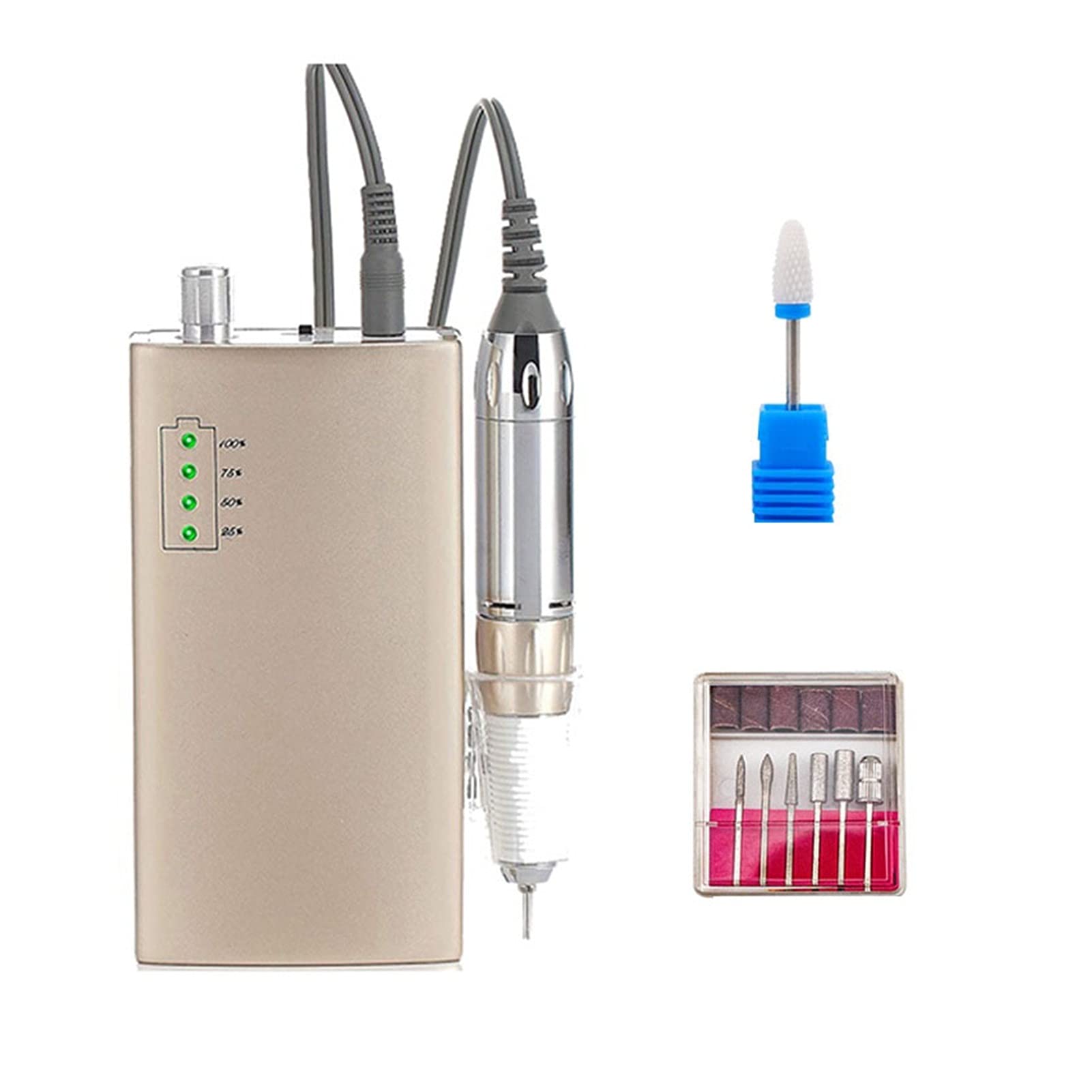 Lima per Unghie Elettrica 30000 giri/min. Kit per Trapano per Unghie Elettrico Portatile a Batteria Kit per Pedicure per Manicure con Trapano per Unghie Ricaricabile per Uso in Salone (Color