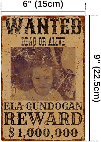 Miniatura 4 de Western Wanted - Letrero de aluminio con tu foto y nombre, letrero decorativo de metal para habitación de niños, 6 x 9 pulgadas, 1 pieza