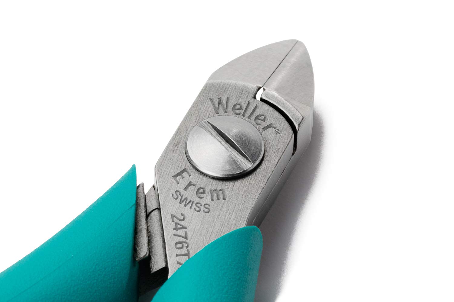 Weller Erem 2476TX2 Carbide Tip Cutter, Round Head, Full Flush Cut, 5" Length, 0.433" Jaw Length, Ergonomic Handle
