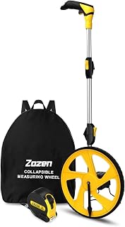 Zozen Measuring Wheel Feet Inches 9999ft Collapsible Mechanical Accurate Kickstand Bag Included for Landscaping Construction