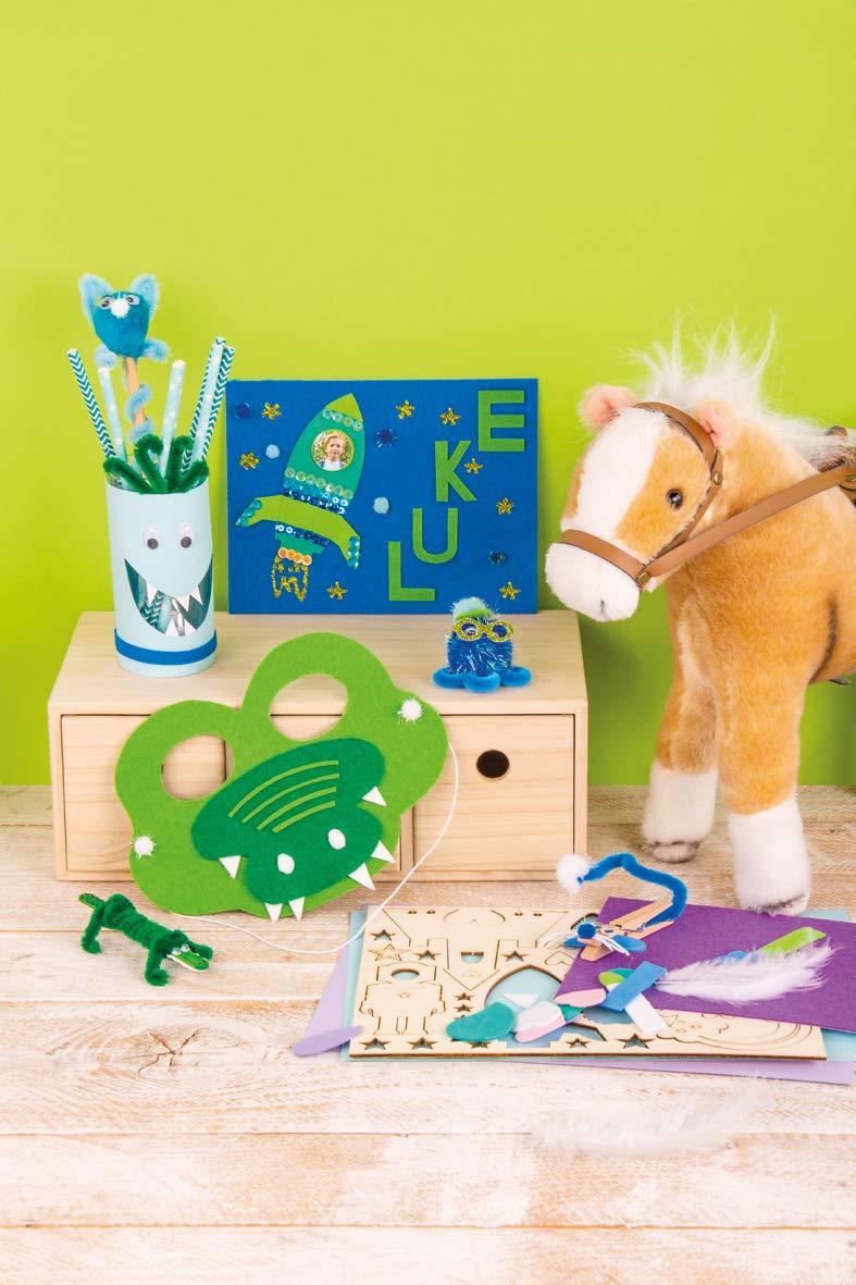 Knutselkoffer XXL - BIEK20 - Knutselpakket - Creatief Speelgoed  Knutseldoos  Knutselset  Knutselbox  Letterkralen  Stickers  Gekleurd Papier  Veren  Ijsstokjes  Pijpenragers  Chenilledraad  Pompoms  Knutselen Meisjes  Knutselen Jongens 8720726827041