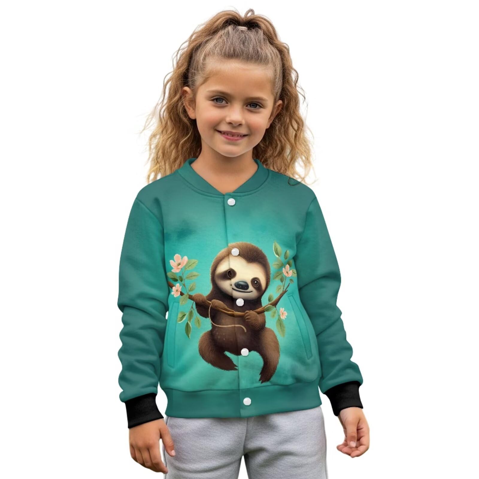 chaqlin Linda camiseta de béisbol de pollo perezoso de manga larga para niñas de 7 a 8 años, suéter divertido para jóvenes, camiseta de béisbol deportiva con bolsillo