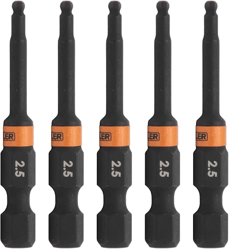 Miniatura 7 de Broca hexagonal de punta de bola de 0.276 in - Railer Allen - Brocas hexagonales de acero S2 de liberación rápida 14 de 2 pulgadas y 0.276 in (5