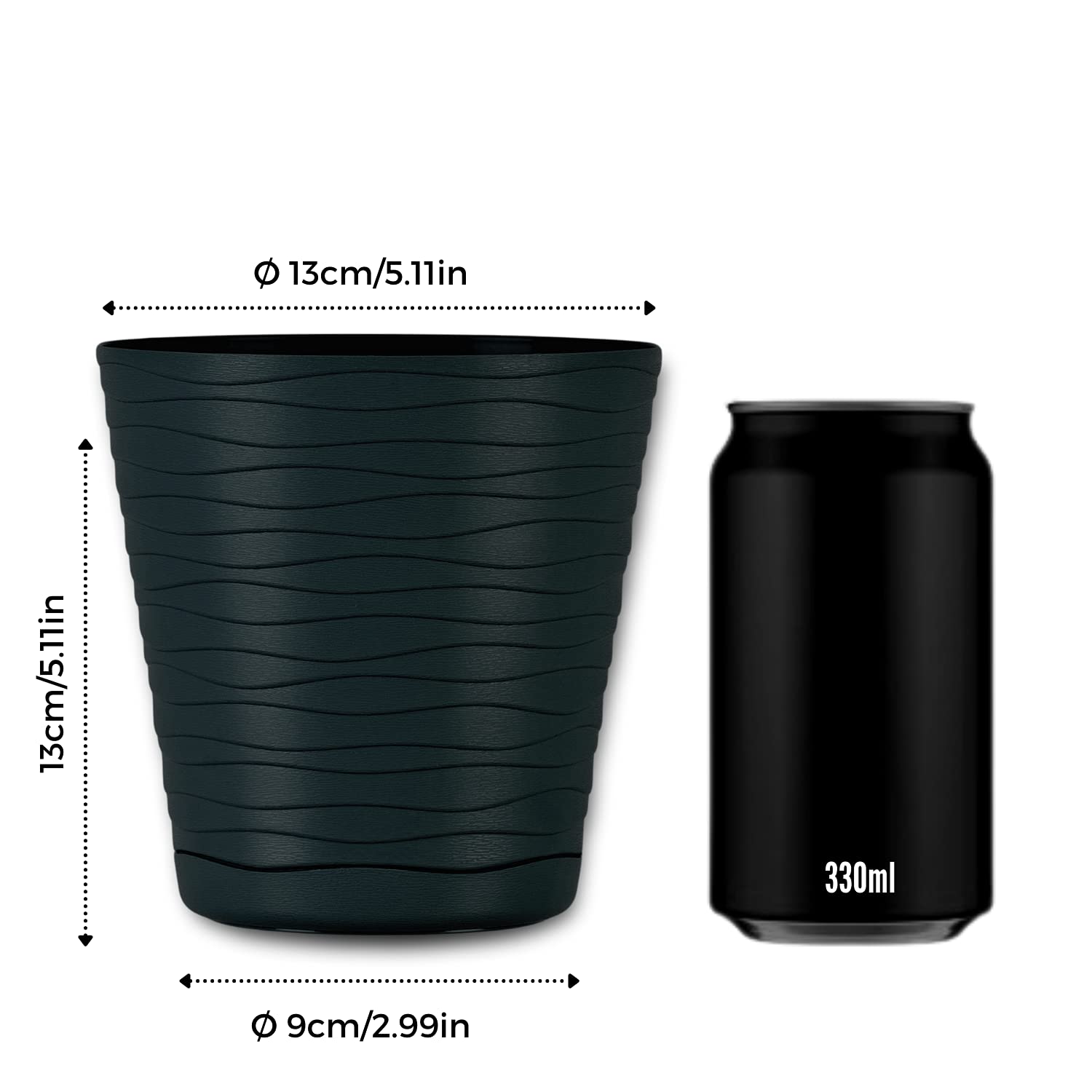 10 Kleine Blumentöpfe Mit Untersetzer – Kunststoff-Pflanztöpfe Mit Drainage, 9,5 Cm Durchmesser