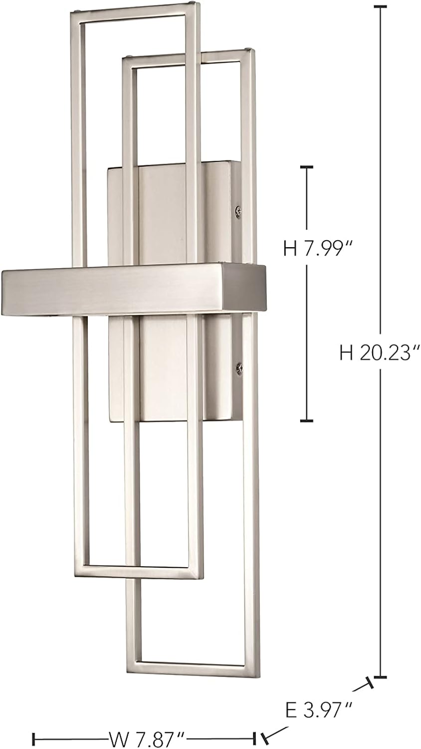 Nuvo Lighting 62/105 Frame LED One Light Wall Sconce 4.8 Watt 285 Lumens Soft White 2700K KolourOne Technology Brushed Nickel Fixture