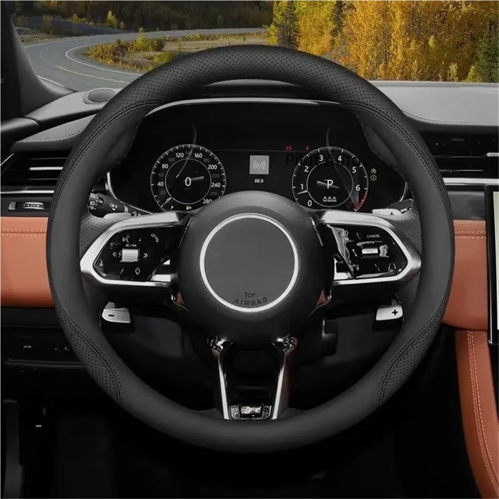 Funda para Volante de Coche Jaguar Funda Interior de Cuero Transpirable para Volante de Coche XE XJ F-Pace XF E-Pace