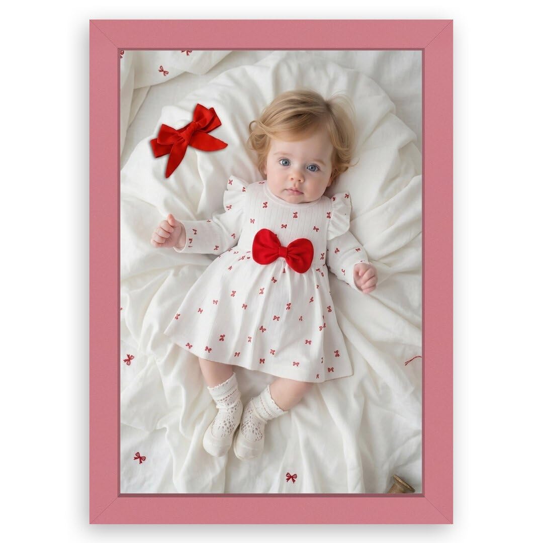 Procut Global Baby Pink 14x11" Sleek Picture Frame for Nursery, Baby Gift - Photo Frame with Perspex Front, Wall or Tabletop Display - Keepsake for Newborn, Baby Shower & First Photo Memories