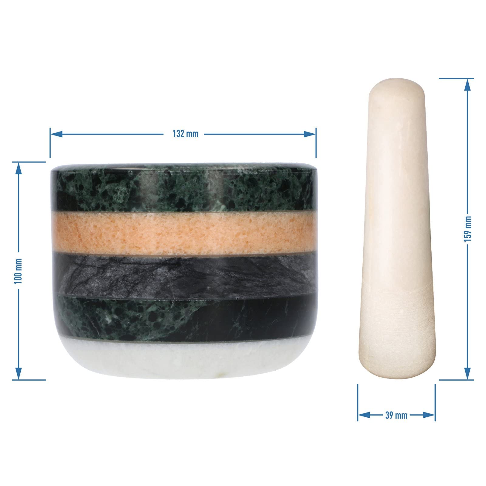 Browin 312014 Mortier de Cuisine Granit | Décoratif | en Pierre Naturelle | Cadeau pour les Amateurs de Cuisine