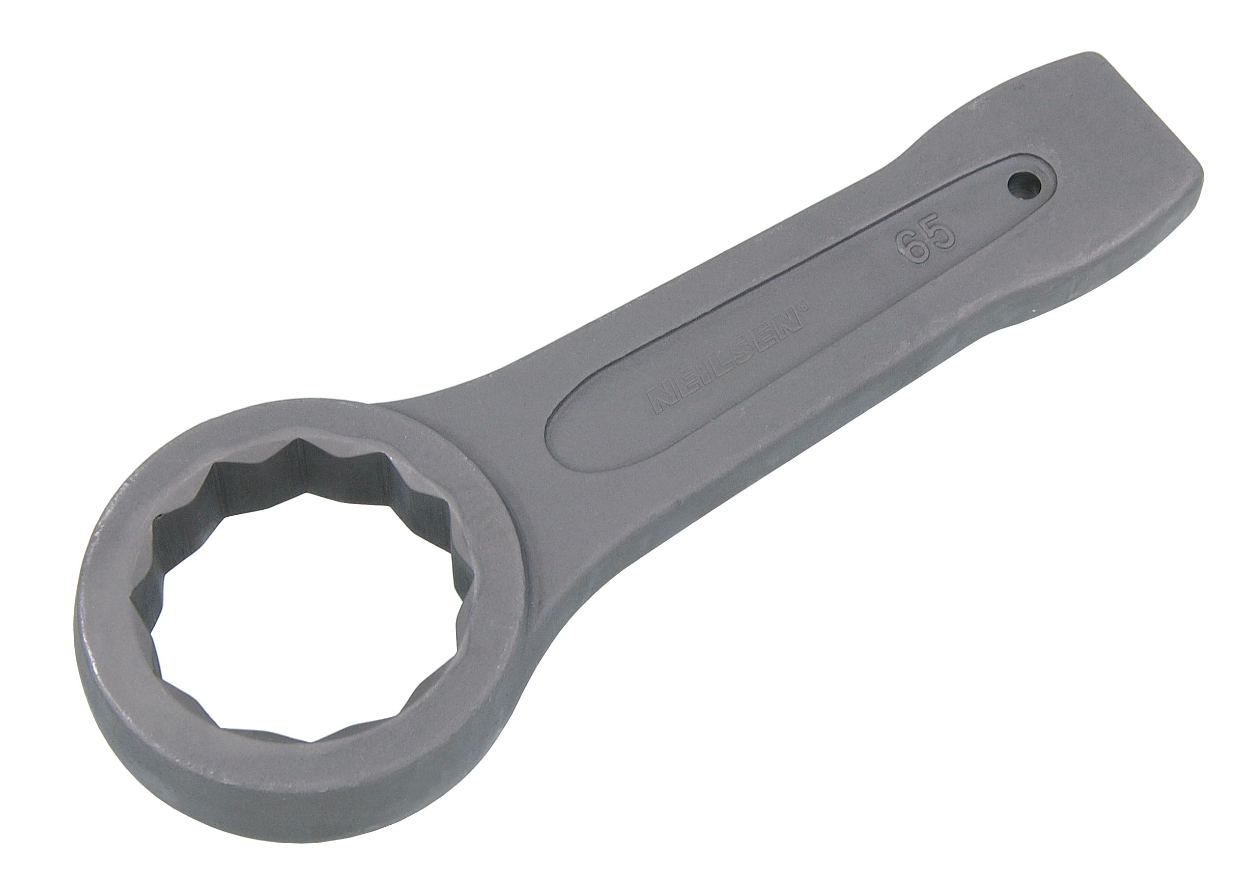 Neilsen CT4586 65mm Slogging Ring Spanner - Box End Striking Wrench | Flat Pattern | Material: Forged and Tempered Carbon Steel | Ideal for Seized Nuts Applications