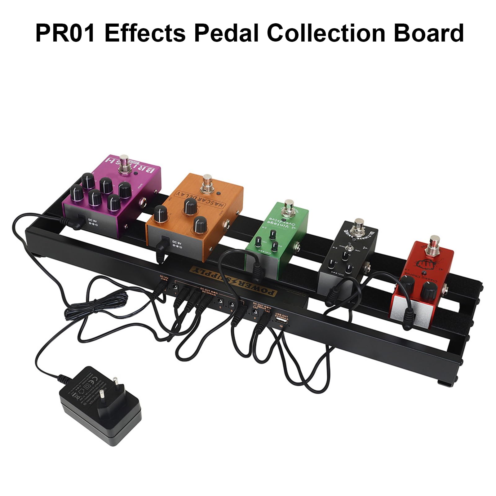 Schwarzes Gitarren Effektpedal Aus Aluminiumlegierung Mit Tasche Pedalkabel Pedalboard Set Mit Integriertem Netzteil Effektpedal