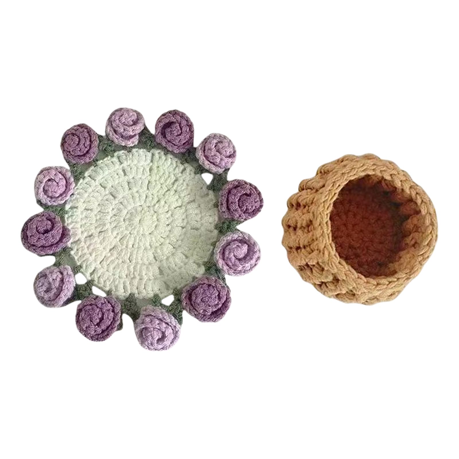 Coasters Crochet Kits Starter Rose Bouquet for Craft Lovers Rose Bouquet