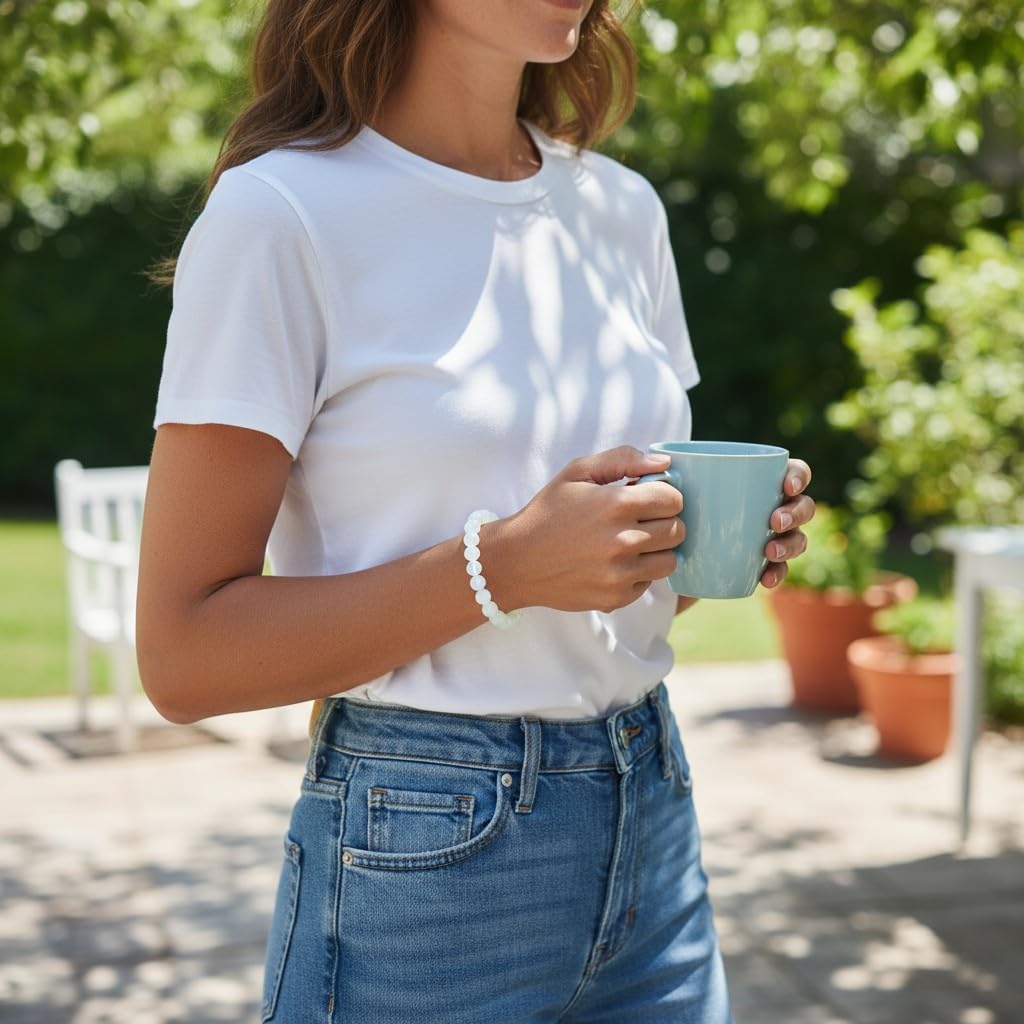10mm Opalite Beaded Bracelet – Clarity • Peace • Positive Energy - Image 2