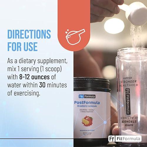 Miniatura 5 de PostFormula - Bebida de recuperación después del entrenamiento - Bebida hidratante con sabor a fresa después del entrenamiento llena de vitaminas