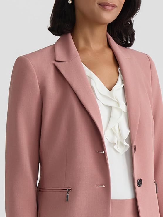 Kasper Women's Two Button Peak Lapel Stretch Crepe Blazer
