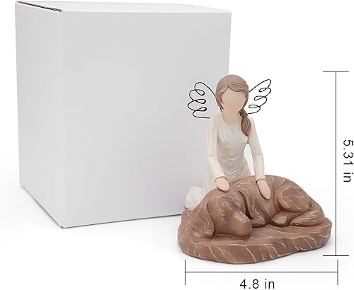 Miniatura 4 de Aikwoen Estatua conmemorativa de perro conmovedor de ángel  Regalo de simpatía reflexiva espíritu de amistad para los amantes de los perros  Figura