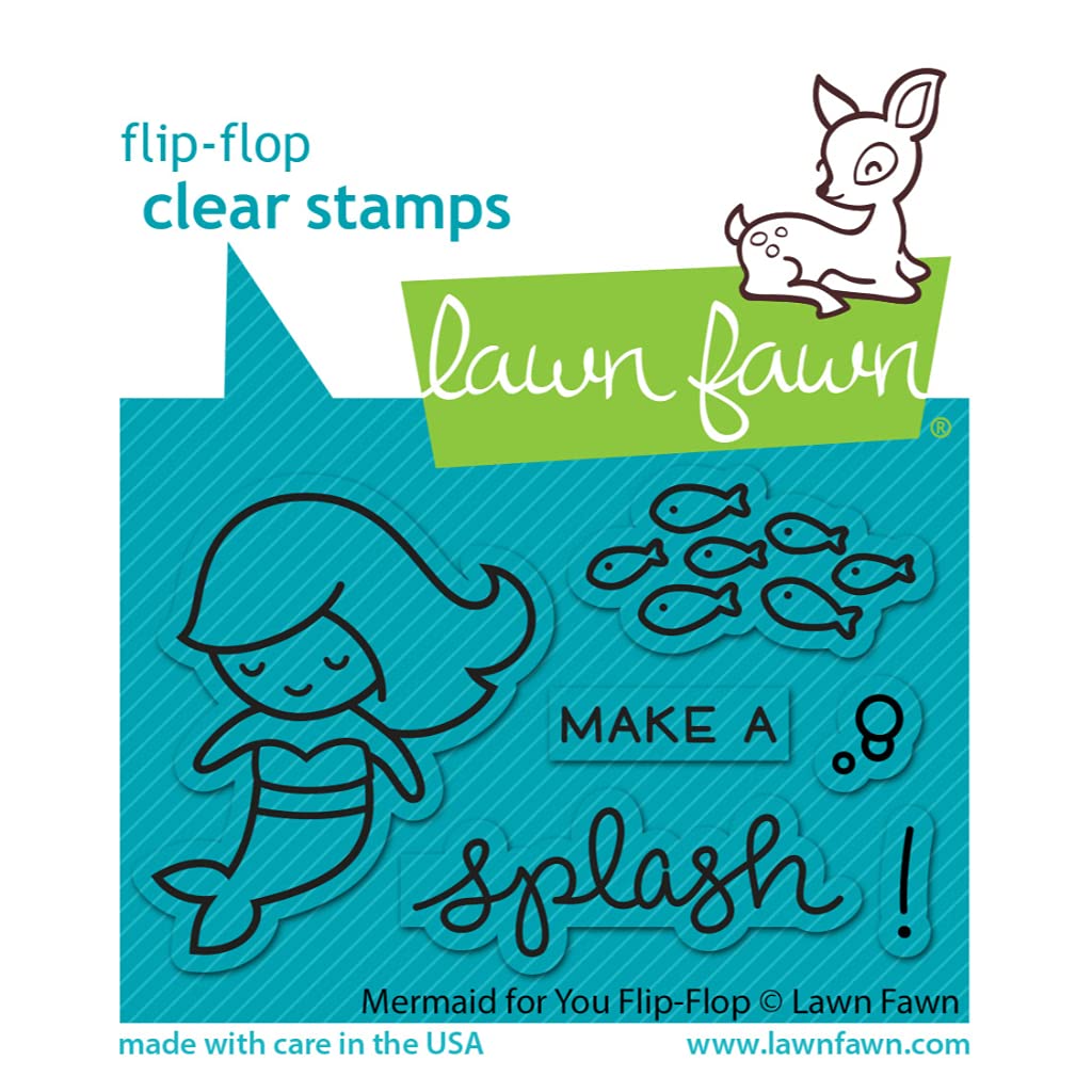 Lawn Fawn 'Mermaid for You' 4X6 and 2X3 - Flip-Flop Clear Stamp, Cutting Die, Clear Stamp & Cutting Die Bundle
