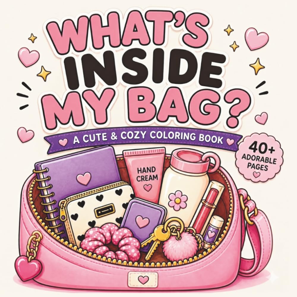 What`s Inside My Bag: A Cute and Cozy Coloring Book